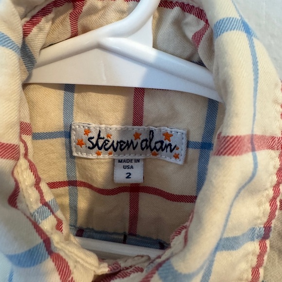 Steven Alan Kids Plaid Button-Down Shirt | Size 2 | Made in USA 🇺🇸 - Picture 2 of 4